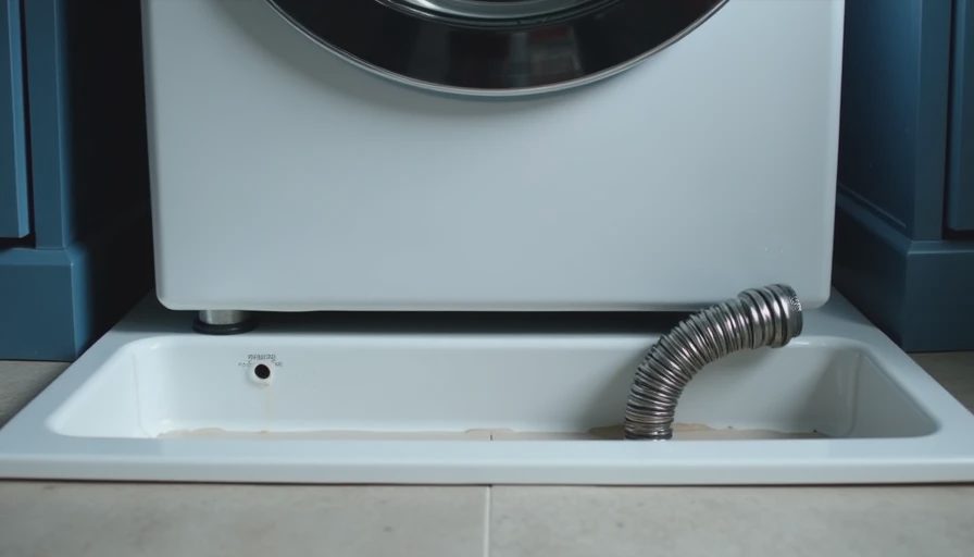 Drain pan under washing machine containing a small overflow that reached the floor drain