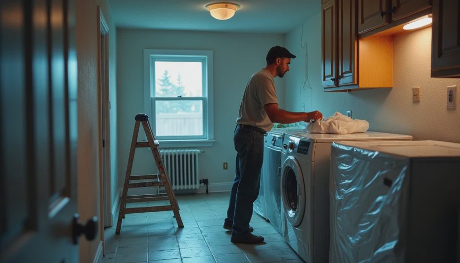 Visual context for diy laundry room renovation