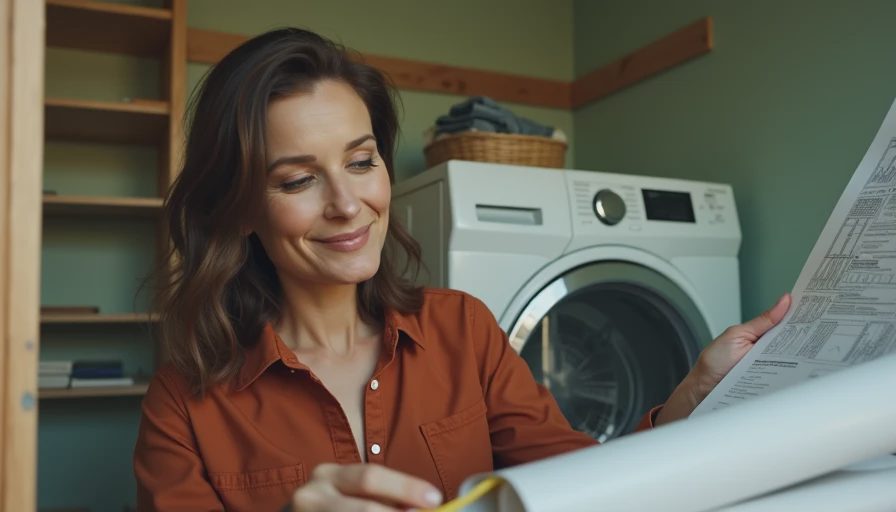 Visual context for renovating a small laundry room