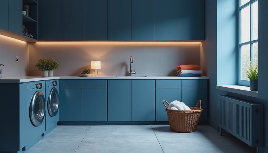 Visual context for laundry room light fixtures