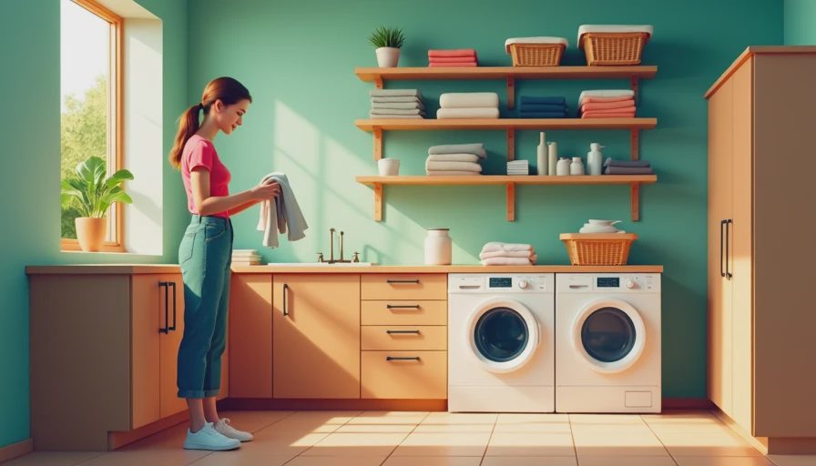 Illustration for laundry room folding table