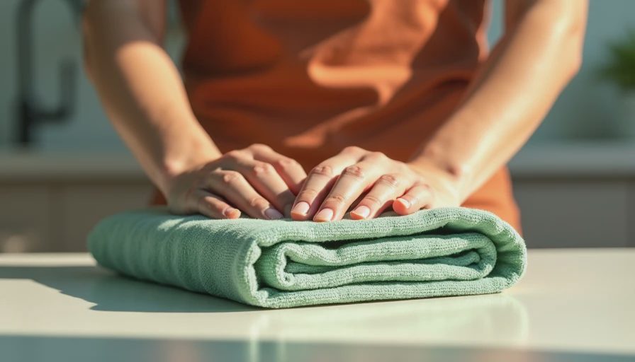 Visual context for laundry room folding table